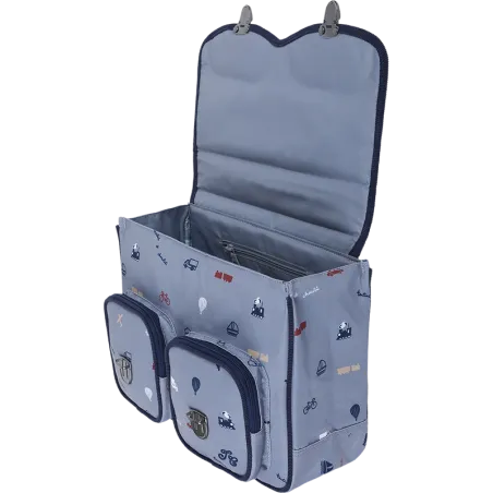CARTABLE 33CM TANN'S X TARTINE & CHOCOLAT GLOBE TROTTER BLEU